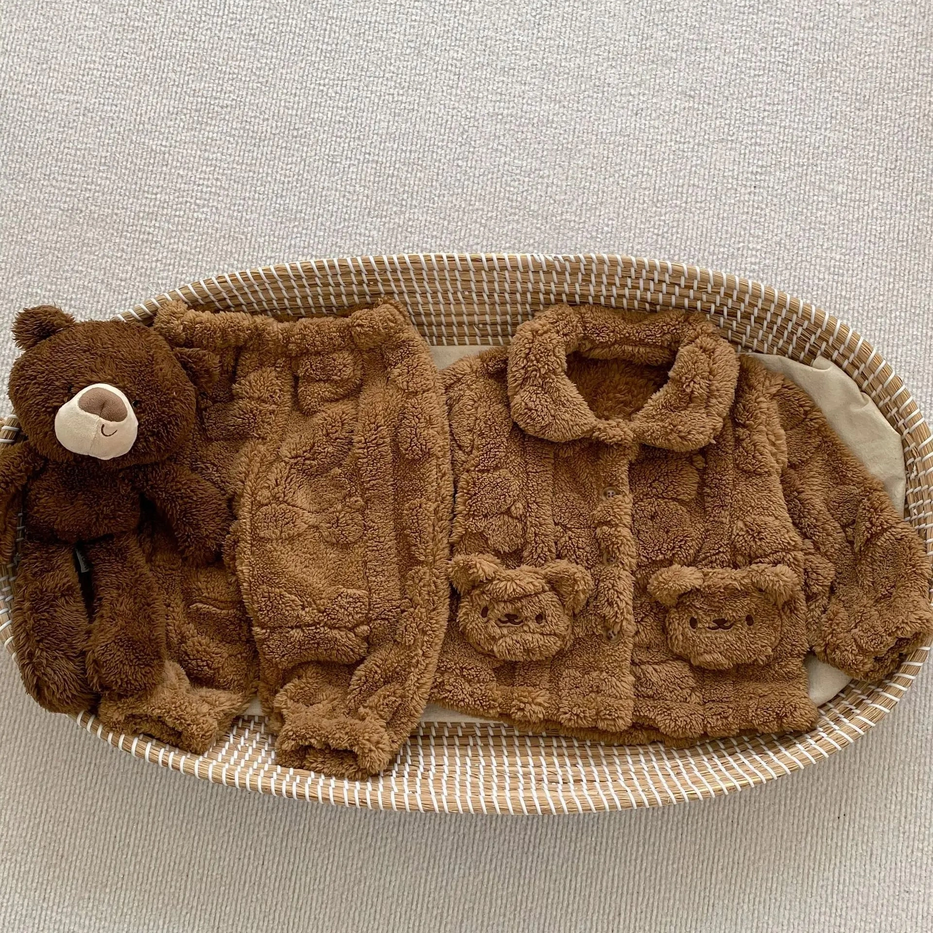 Fluffy Teddy 2 Piece Set | 3 Colours
