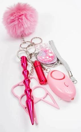 Fluffy Utility Keychain | Pink