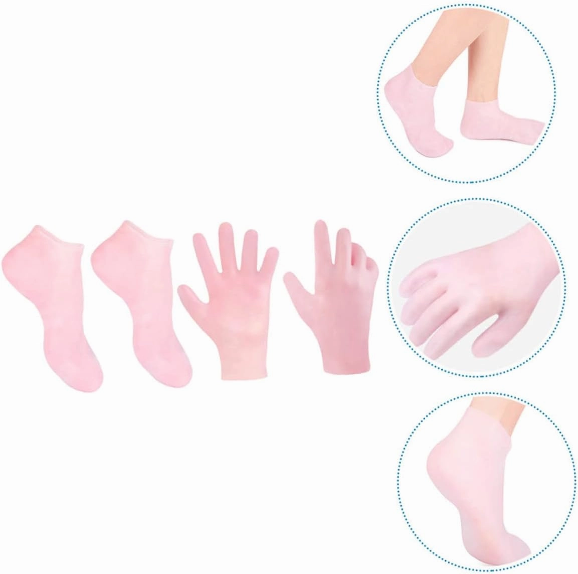 Foot Care Set Exfoliating Gloves Moisturizing Spa Socks for Cracked Heel Treatment
