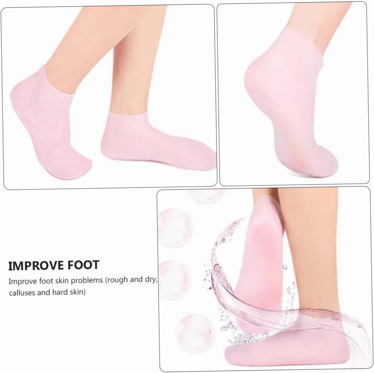 Foot Care Set Exfoliating Gloves Moisturizing Spa Socks for Cracked Heel Treatment