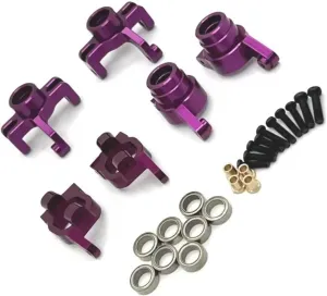 for Wltoys 144016 144018 1/14 Metal Steering Cup Steering Block Hub Carrier Rear Hub Carrier Kit RC Car Upgrade Parts Accessories RC Car DIY Parts(Purple)