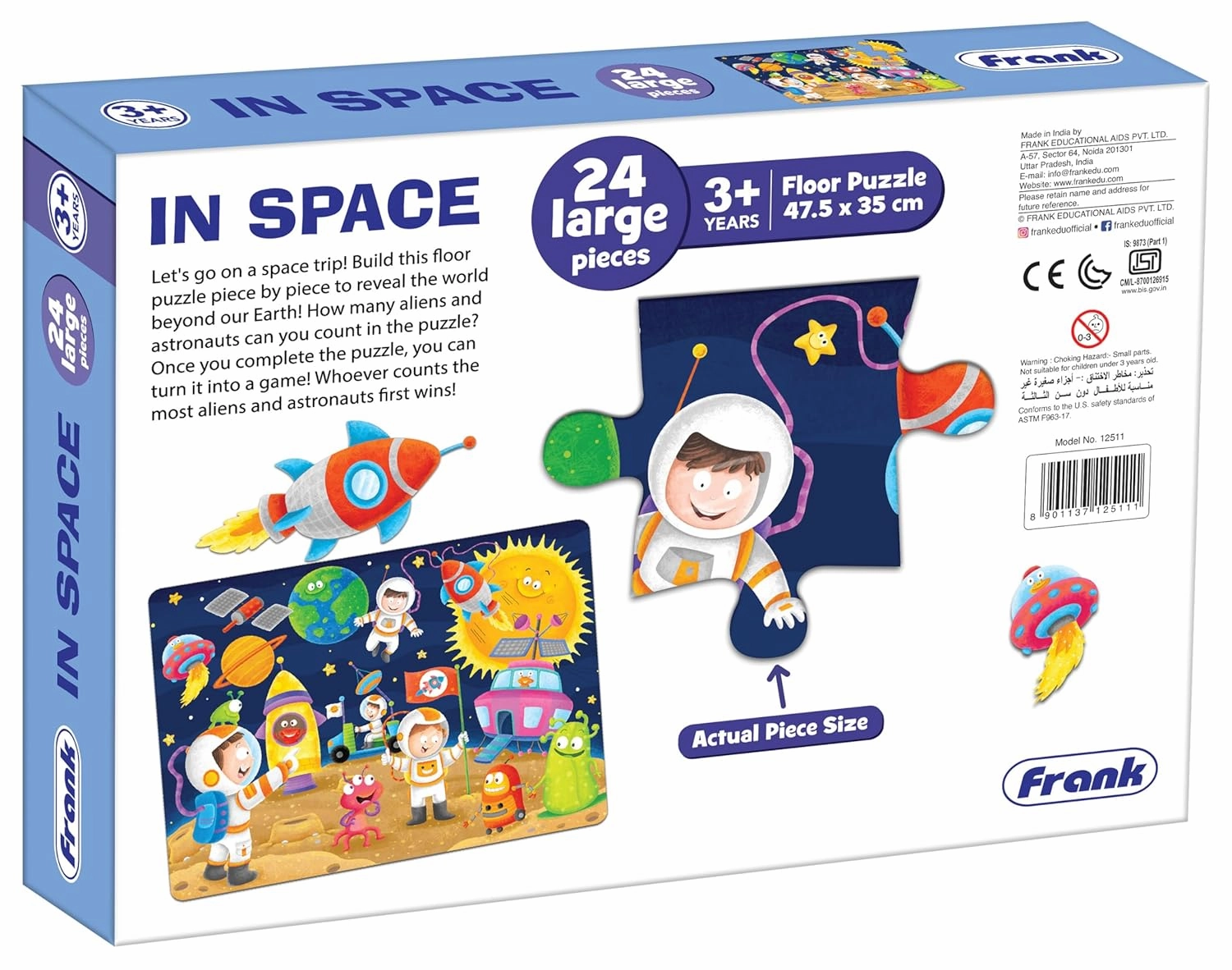 Frank in Space Floor Puzzle (24 Pieces) | Fun & Educational Toy for Kids 3  Year Old