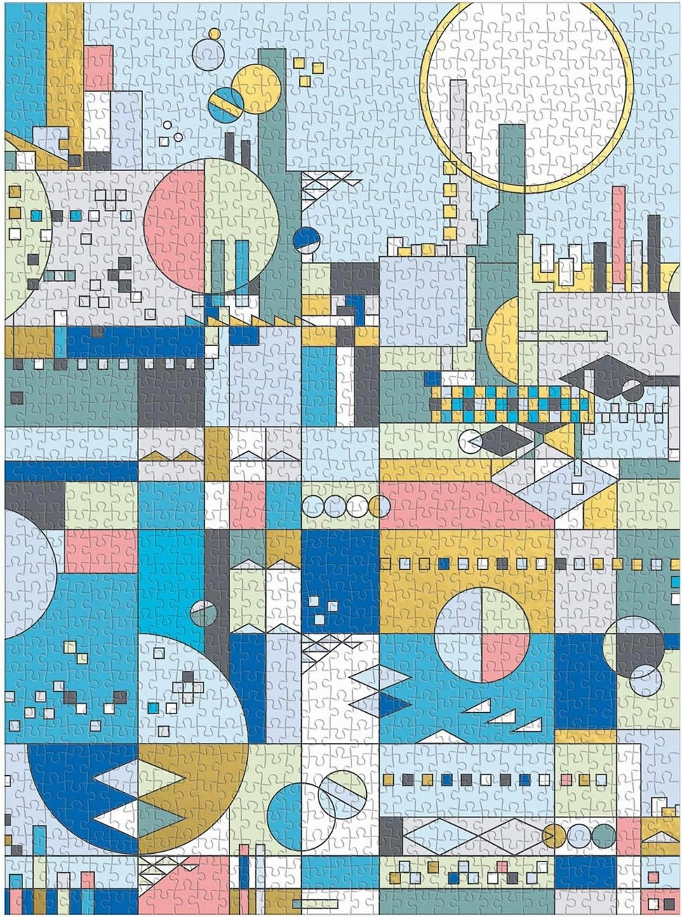 Frank Lloyd Wright City by The Sea Jigsaw Puzzle, 1,000 Pieces, 27” x 20” – Art Puzzle Featuring Wright’s Stunning Illustrations with Foil Accents, Thick, Sturdy Pieces, Challenging Family Activity
