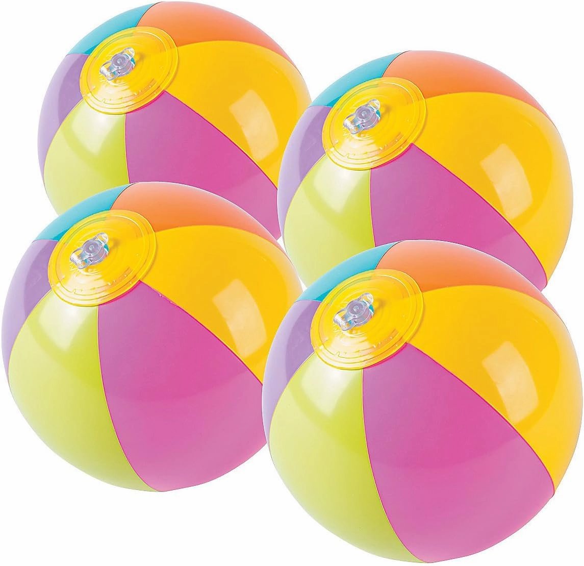 Fun Express Bright Mini Beach Balls, 5 inch - Bulk Set of 12 - Summer Pool and BeachToys, Party Favors and Handouts