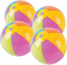Fun Express Bright Mini Beach Balls, 5 inch - Bulk Set of 12 - Summer Pool and BeachToys, Party Favors and Handouts
