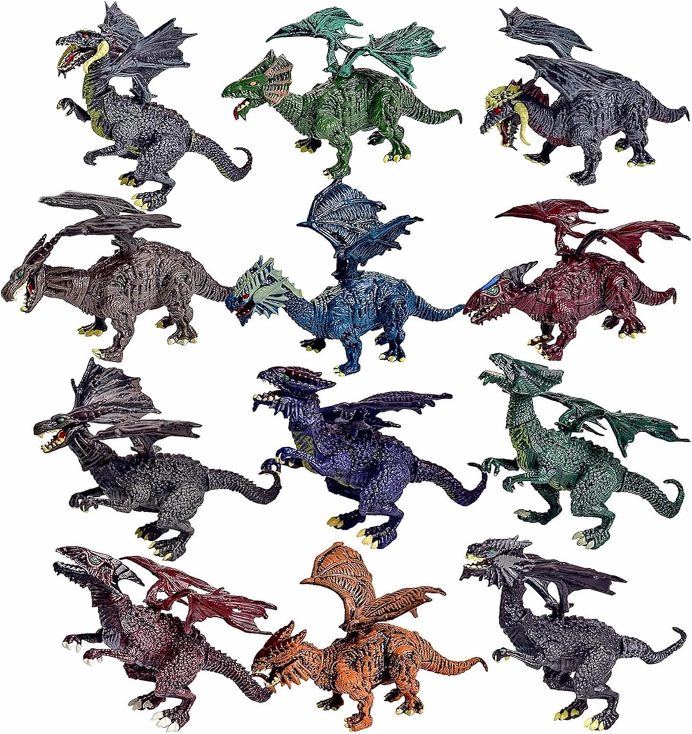 FUN LITTLE TOYS 12 Packs Prefilled Easter Eggs - Dragon Eggs & Dragon Action Figures 3D Puzzle, Easter Eggs with Toys for Easter Egg Hunt Basket Stuffer Filler Dragon Party Favors Birthday Decorations