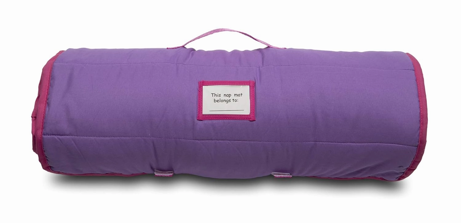 Funhouse Little Princess Kids Nap Mat Set – Includes Pillow and Fleece Blanket – Great for Girls Napping during Daycare or Preschool - Fits Toddlers, Pink