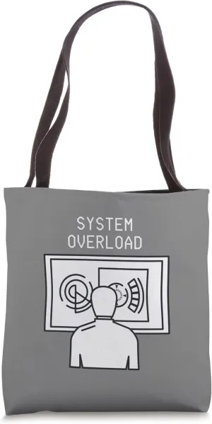 Funny Robot Computer System Overload Art AI and Robot Lovers Tote Bag