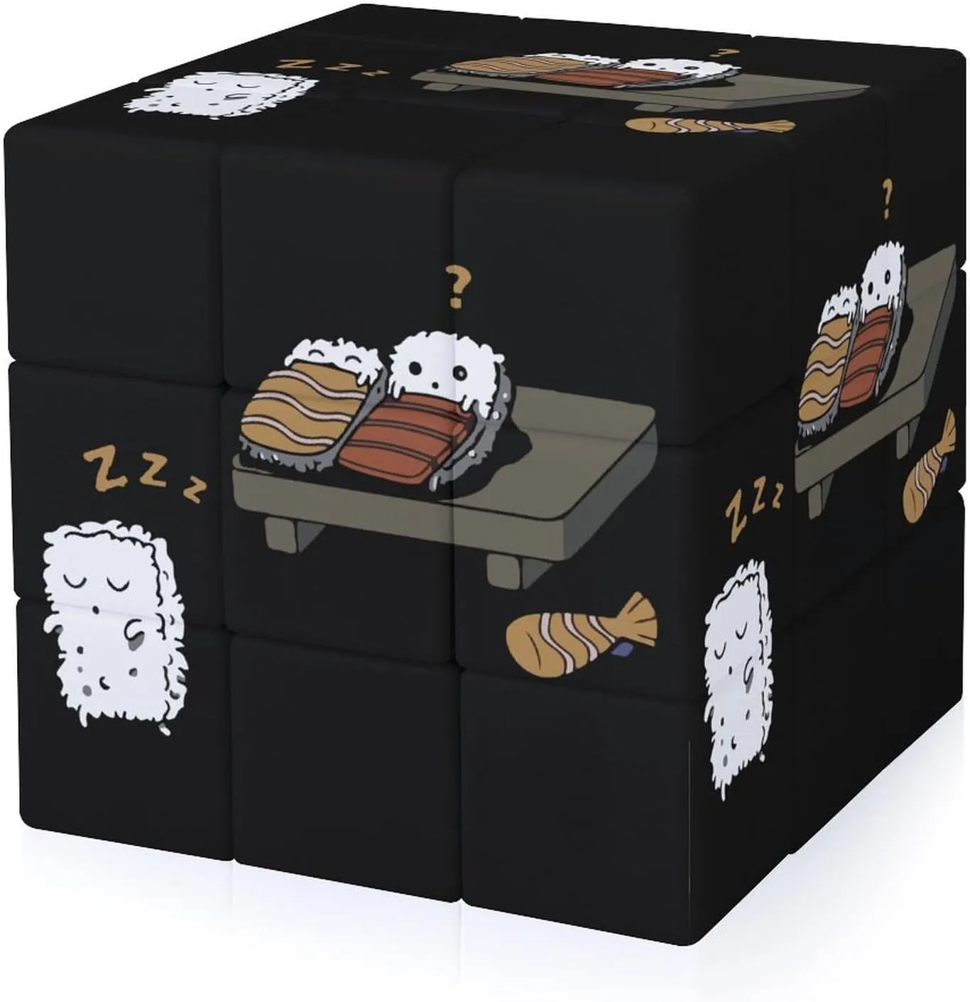 Funny Sleepwalking Sushi Adults 3x3x3 Color-Matching Smooth Fully Printed Cube Gift