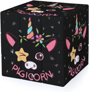 Funny Unicorrn Pigicorn Adults 3x3x3 Color-Matching Smooth Fully Printed Cube Gift