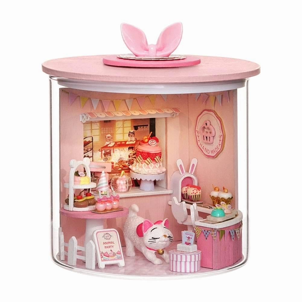 Furnished Mini Mansion Dollhouse - Wooden Playset