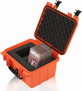 G-PLUS Graded Card Storage Box Compatible with BGS PSA SGC FGS Weatherproof Graded Sports Trading Cards(Small, Orange)
