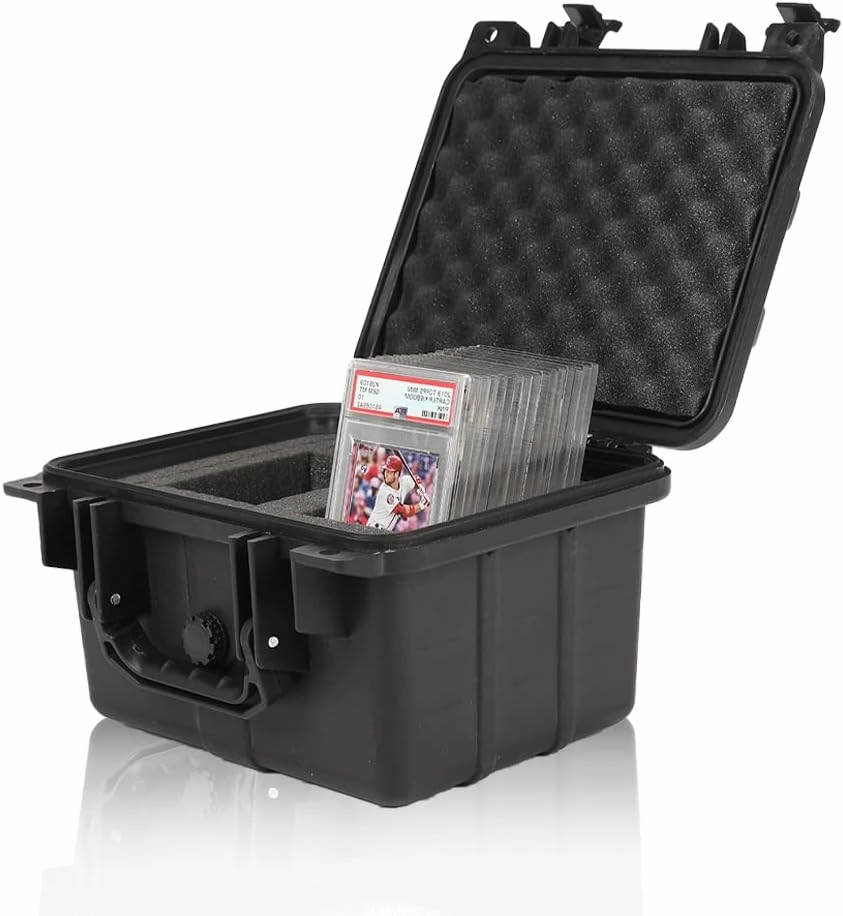 G-PLUS Graded Card Storage Box for BGS PSA SGC FGS Weatherproof Graded Sports Trading Cards(Small, Black)