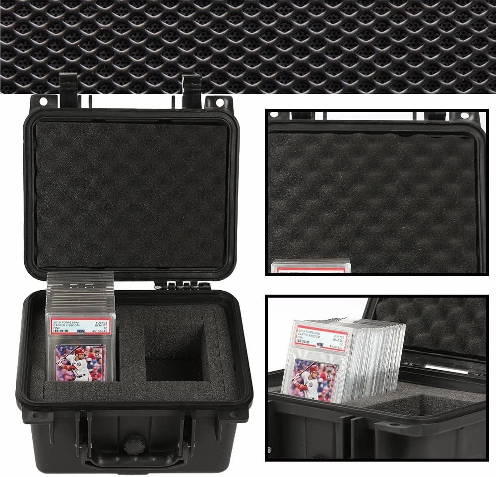 G-PLUS Graded Card Storage Box for BGS PSA SGC FGS Weatherproof Graded Sports Trading Cards(Small, Black)