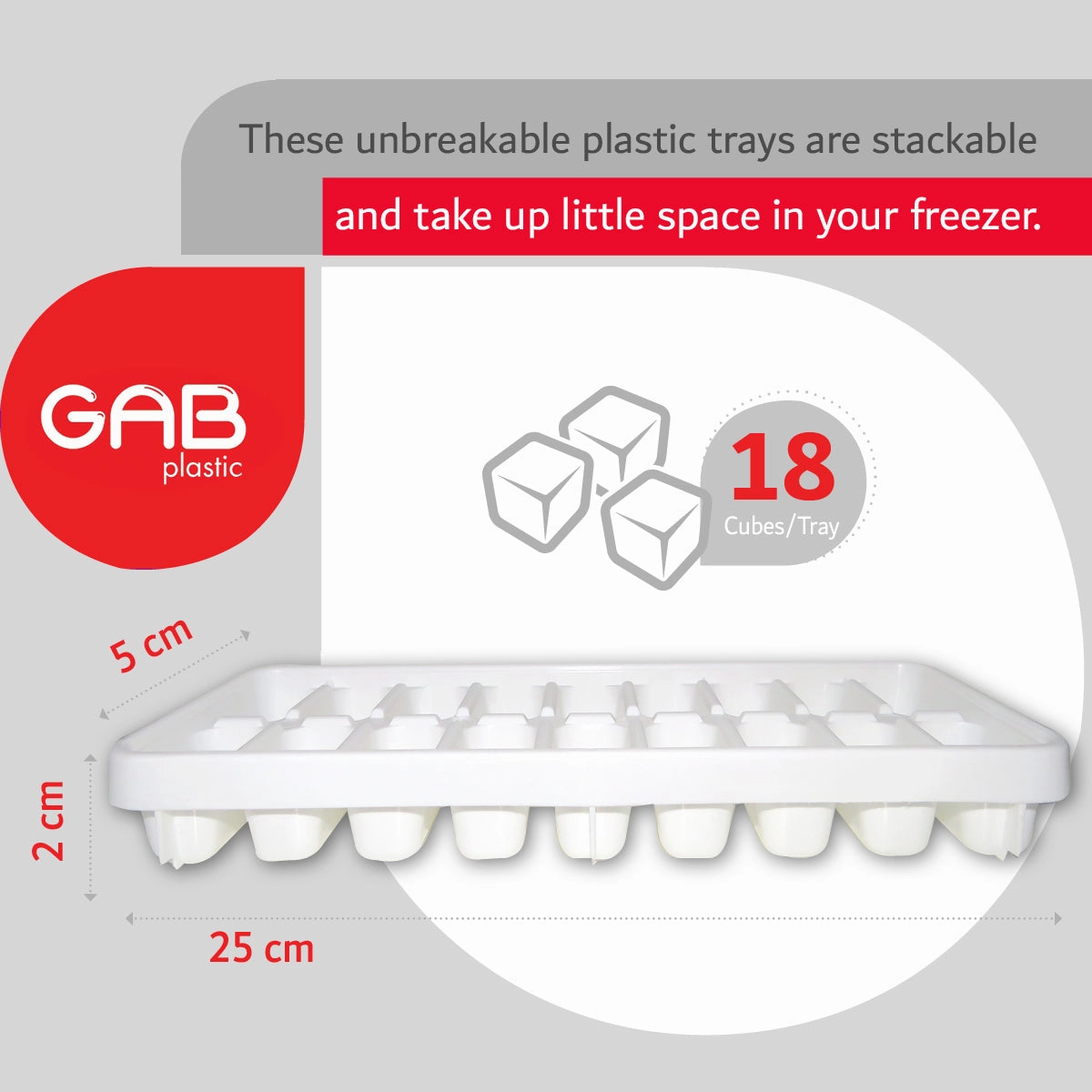 Gab Plastic Set of 4 Ice Cube Trays - White