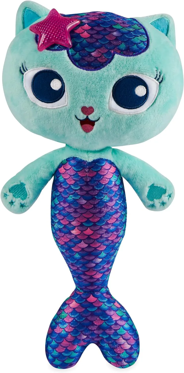 Gabby’s Dollhouse, 14-inch Interactive Talking MerCat Plush Kids Toys with Lights, Music and Phrases Stuffed Animals for Girls and Boys Ages 3 and up