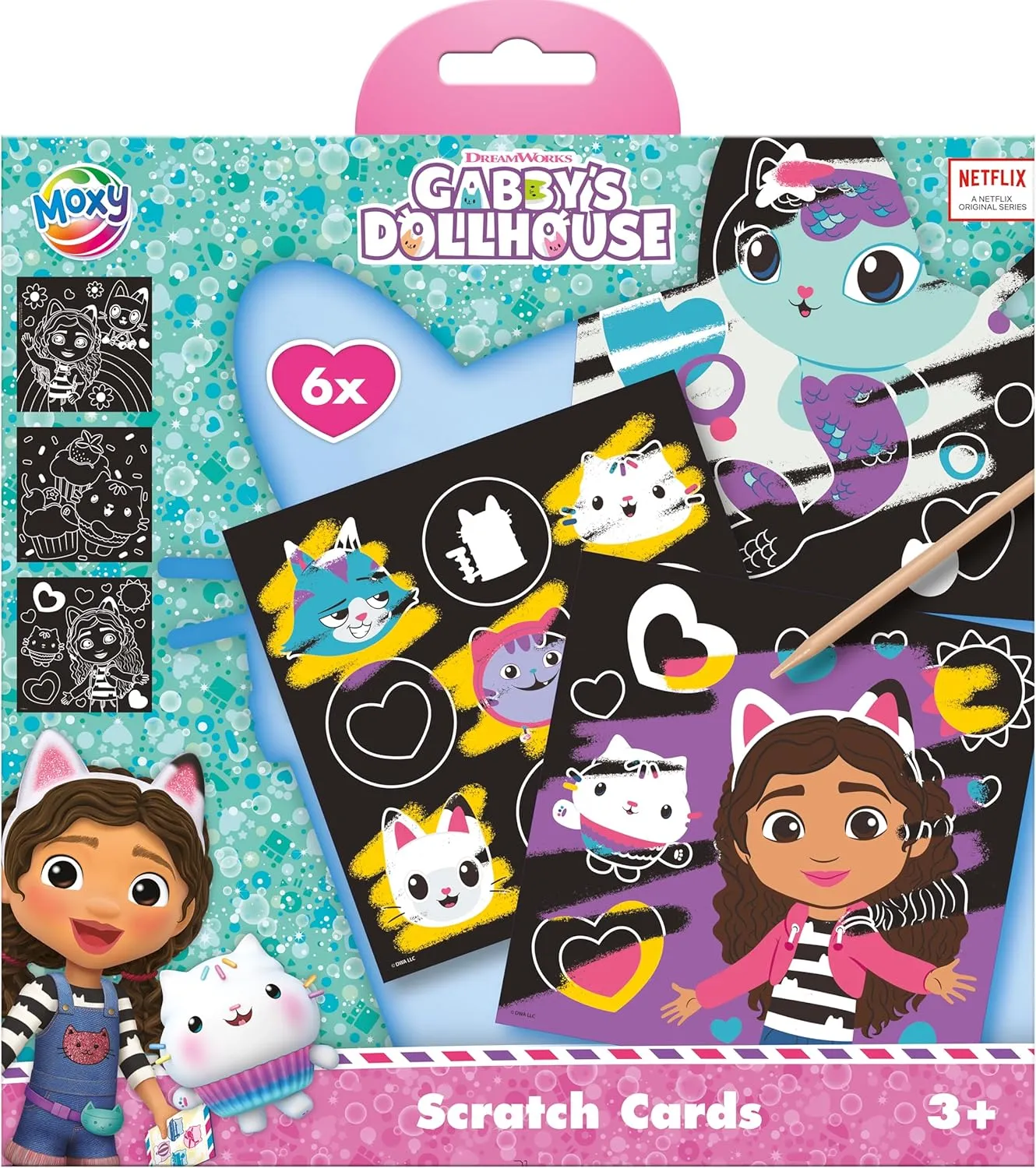 Gabby's Dollhouse Scratch Cards, Set of 6, Age 3 