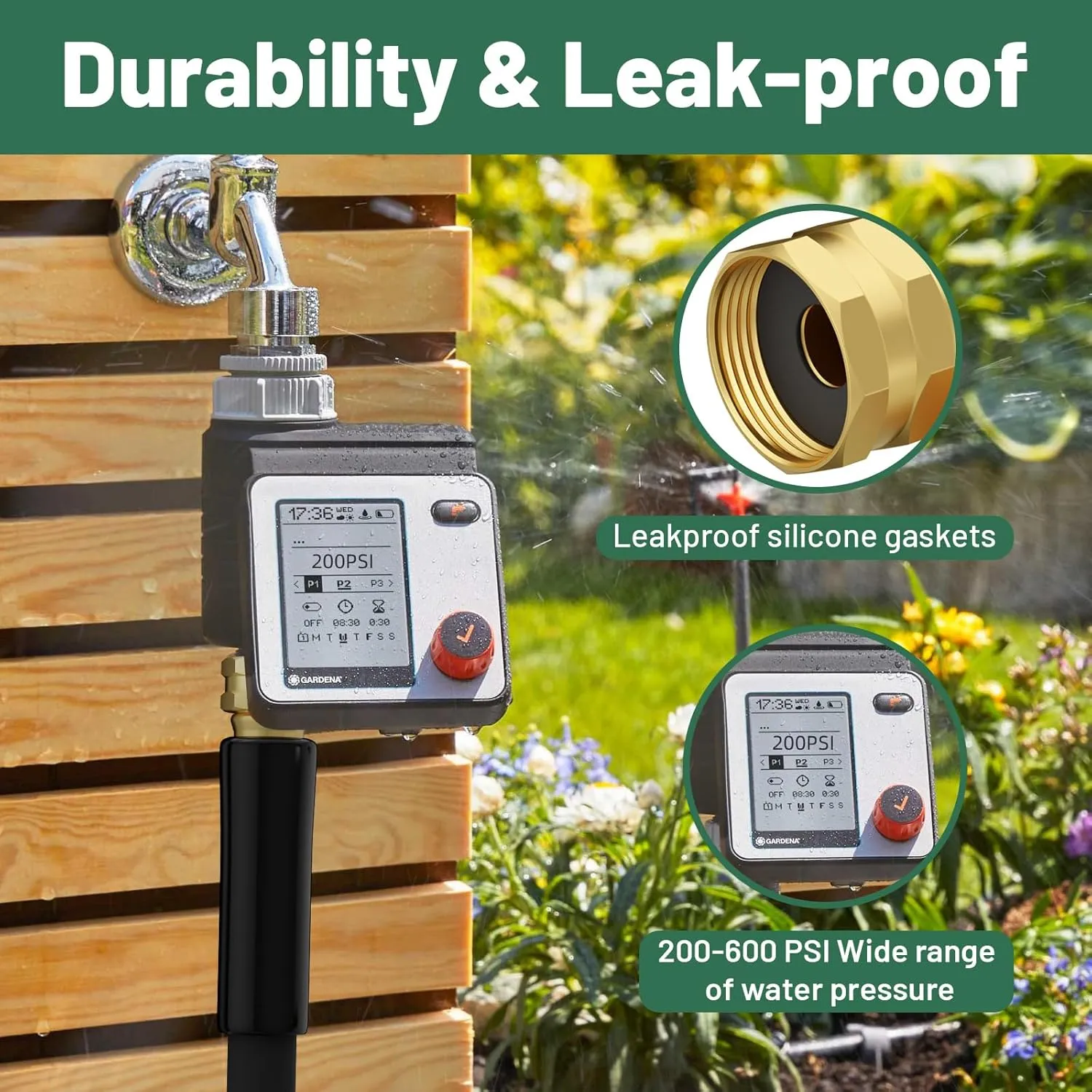 Garden Hose 75 ft x 5/8 in Heavy Duty Water Hose, Flexible No Kinks, Lightweight Hybrid Hose, Male to Female Fittings Leakproof Rubber Leader Hose, Drinking Water Safe, BT75, Black