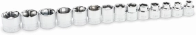 GEARWRENCH 14 Piece 3/8" Drive 6 Point MM Stubby Socket Set - 81396