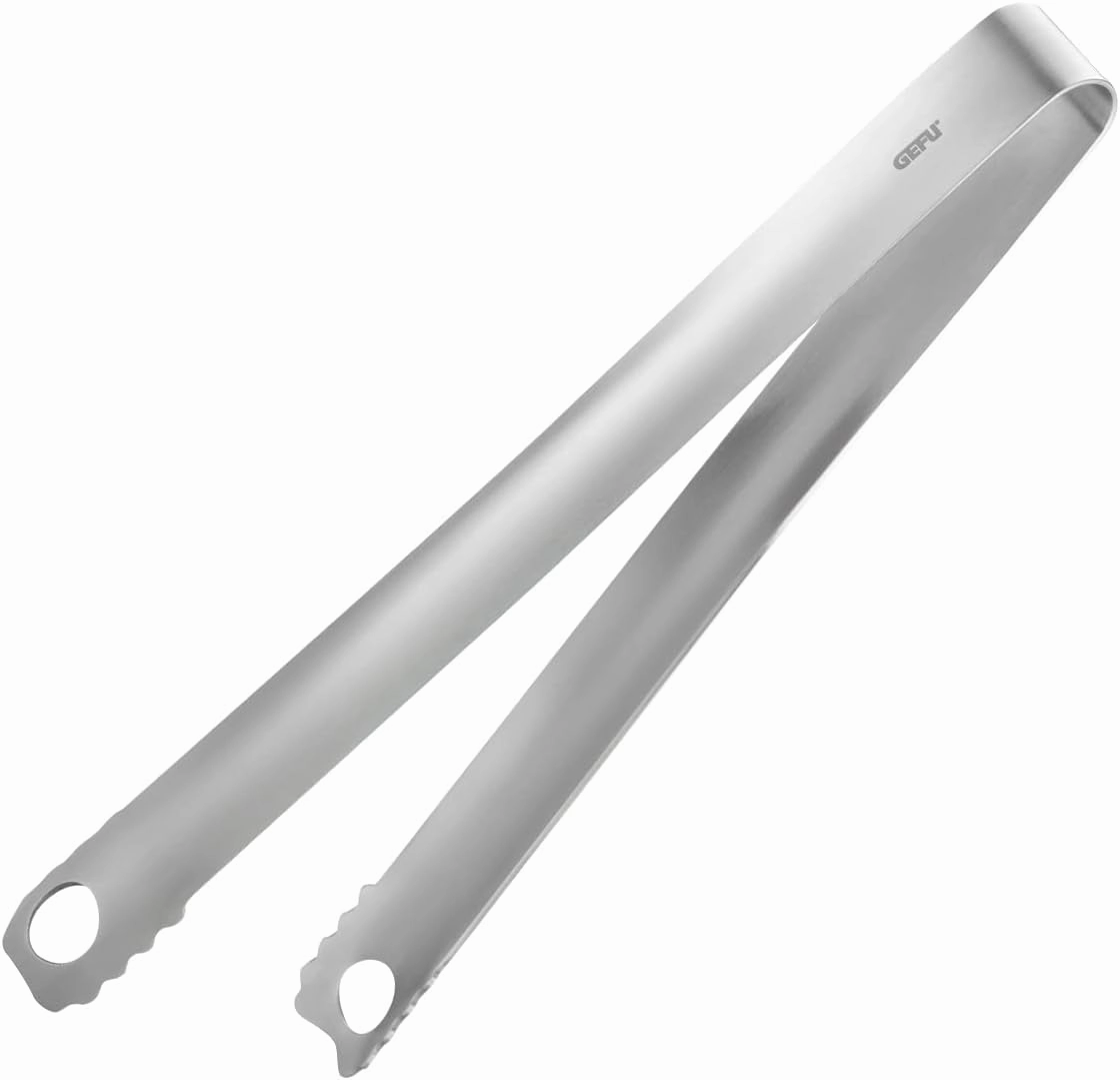 GEFU 15820 NATIVO Kitchen Tongs - Fermenting, Grilling, Cooking, Stainless Steel, Serrated Inner Surface, Gripping and Turning, for NATIVO Fermenting Glass