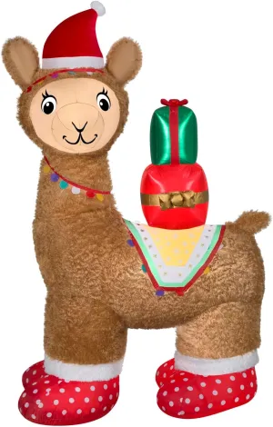 Gemmy Christmas Inflatable Luxe Alpaca, 7 ft Tall, Multi