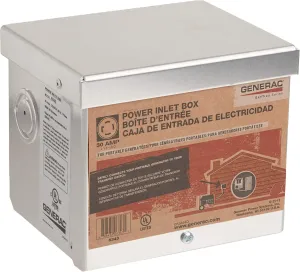 Generac 6343 30-Amp 125/250V Raintight Aluminum Power Inlet Box - Durable Outdoor Power Connection