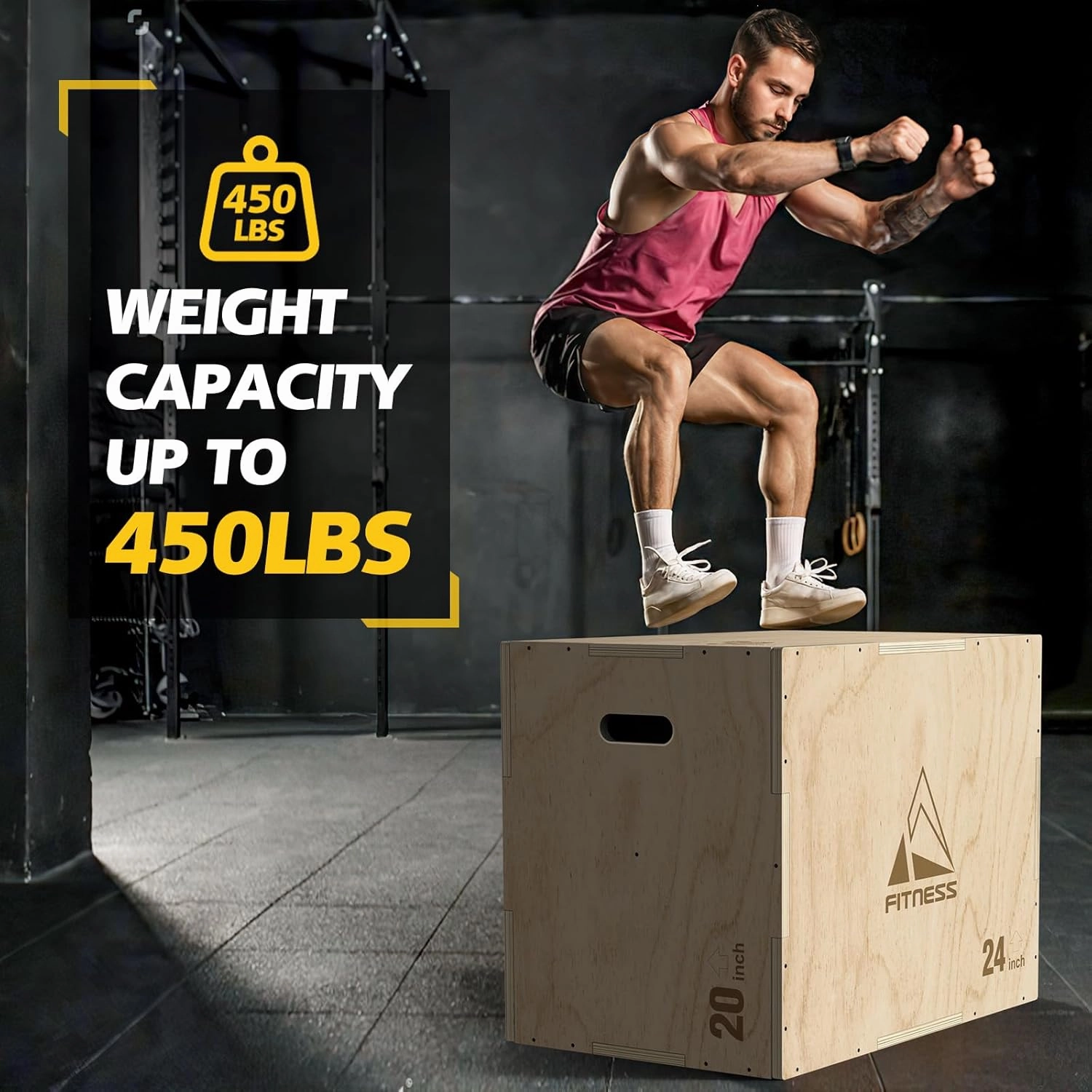 GIKPAL Plyo Box, 3-in-1 Heavy-Duty Plyometric Jump Box, Box Jumps for Home Gym Explosive Training, Multiple Options