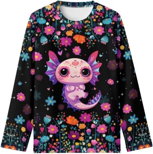 Girls Long Sleeve Shirt with Cute Graphic Casual Pullover Tops 3-16Y
