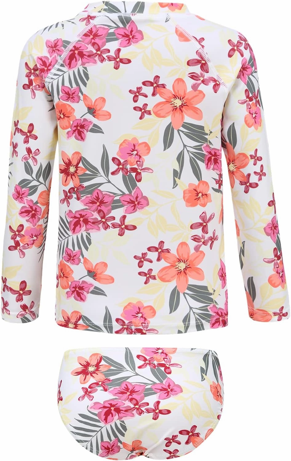 Girls Two Piece Rash Guard Swimsuits Set Long Sleeve Bathing Suit with UPF 50  Sun Protection Kids Sunsuits Swimwear Set