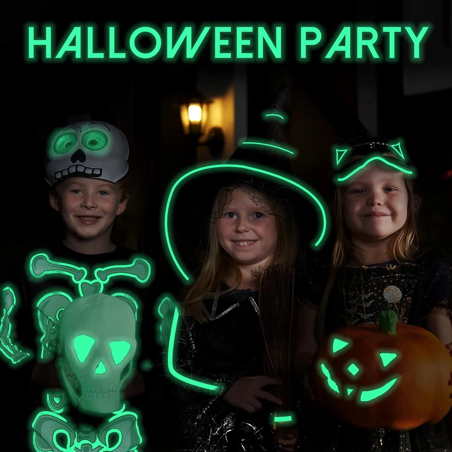 Glow Tape Glow in The Dark 1 Inch x 85 Feet Waterproof Green Fluorescent Tape for Halloween Decorations Outdoor Luminous Tape…