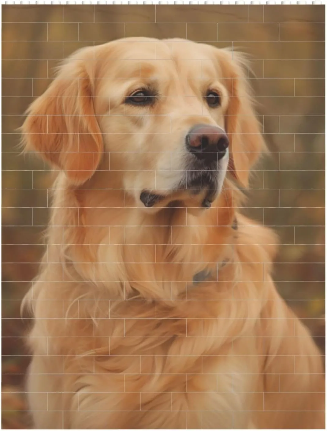 Golden Retriever Building Block Puzzle Personalized Building Bricks for Adults Square Shaped Block Puzzle Building Brick Block Puzzles Valentine's Day Gifts for Home Decor Brick Puzzle