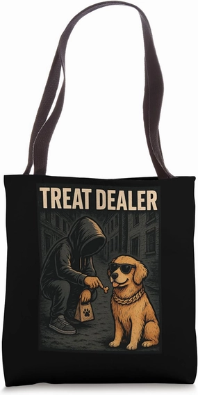 Golden Retriever Treat Dealer Parody Humor Dog Lover Tote Bag