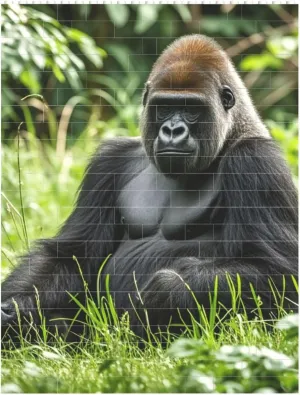 Gorilla in The Grass Building Block Puzzle Personalized Building Bricks for Adults Square Shaped Block Puzzle Building Valentine's Day Gifts for Home Decor Brick Puzzle