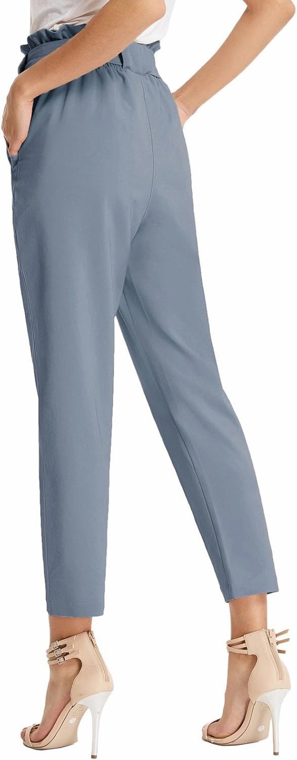 GRACE KARIN Women's Paper Bag Waist Pants Slim Fit Casual Office Pencil Pants