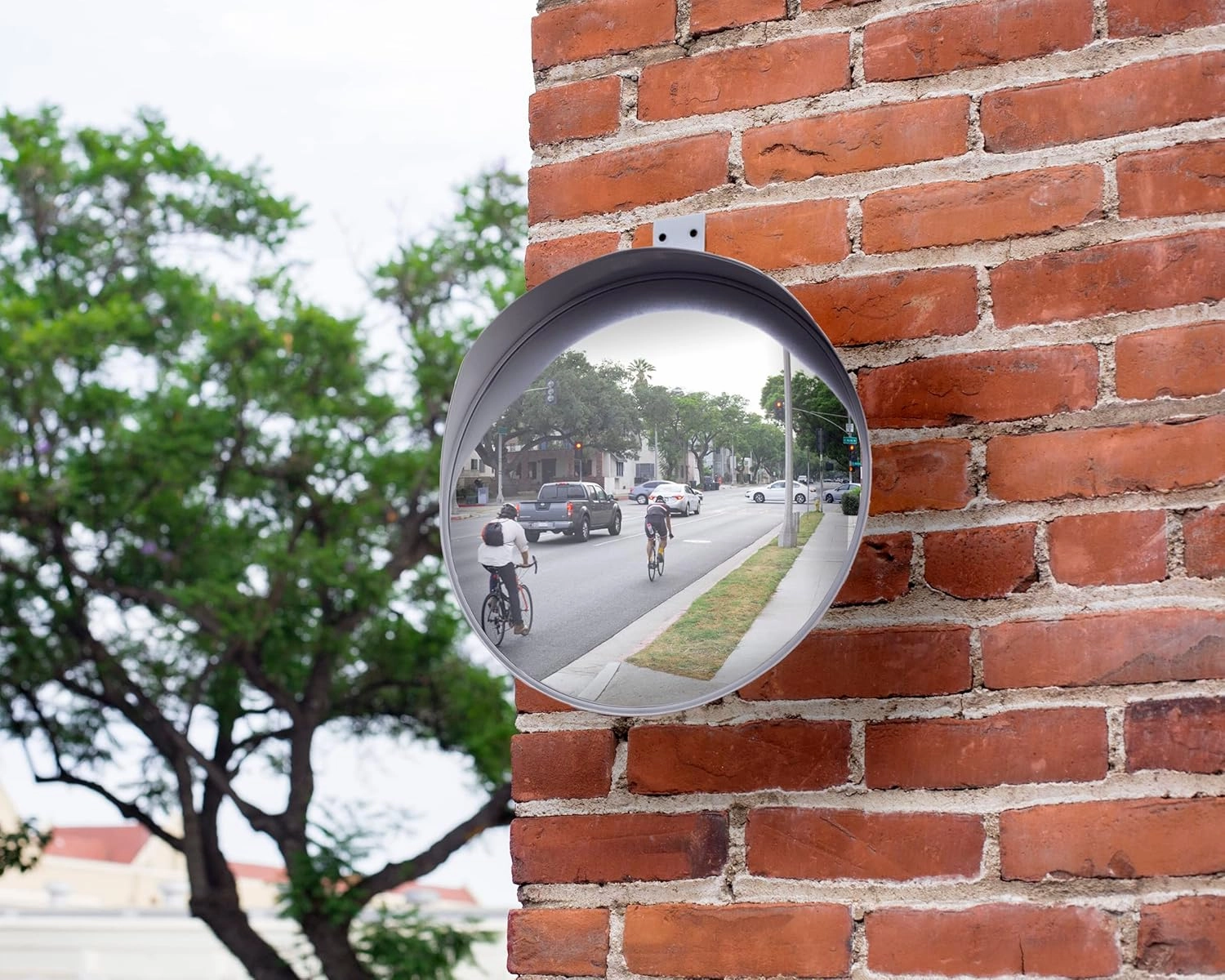 Grey 12 inch Convex Mirror, Outdoor or Indoor, Wide Angle View, Curved Traffic Safety and Security Mirror 310 mm