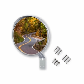 Grey 12 inch Convex Mirror, Outdoor or Indoor, Wide Angle View, Curved Traffic Safety and Security Mirror 310 mm