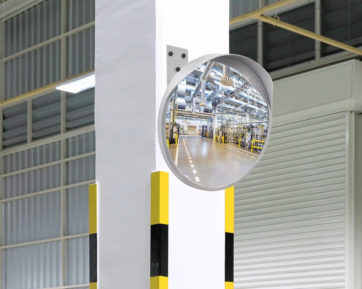 Grey 12 inch Convex Mirror, Outdoor or Indoor, Wide Angle View, Curved Traffic Safety and Security Mirror 310 mm