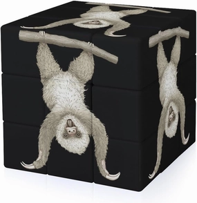 Hanging White Monkey Adults 3x3x3 Color-Matching Smooth Fully Printed Cube Gift