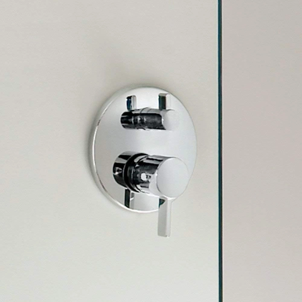 hansgrohe Ecostat Modern Premium Easy Control 2-Handle 7-inch Wide Pressure Balance with Diverter in Chrome, 04447000 with iBox Universal Leak Preventing Valve Rough-in with Service Stop
