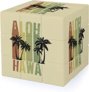 Hawaii Vintage Surf Adults 3x3x3 Color-Matching Smooth Fully Printed Cube Gift