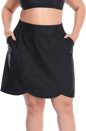 HDE Womens Plus Size Skort Skirt with Bike Shorts Active Golf Swim Skirt Pockets