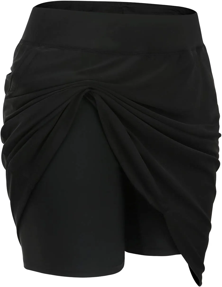 HDE Womens Plus Size Skort Skirt with Bike Shorts Active Golf Swim Skirt Pockets