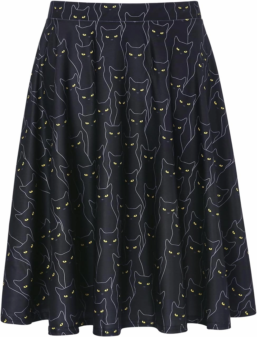 HDE Skirts for Women - Midi Skirt Skater Skirt Knee Length High Waist Fun Prints