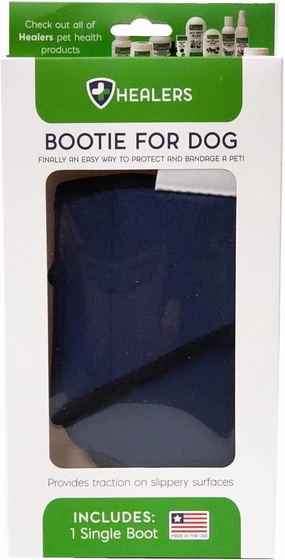 Healers Petcare Medical Dog Bootie for Wound Care & Paw Protection, Single Boot (Blue) - Non-Slip Sole, Breathable Fabric, Vet Approved (Medium)