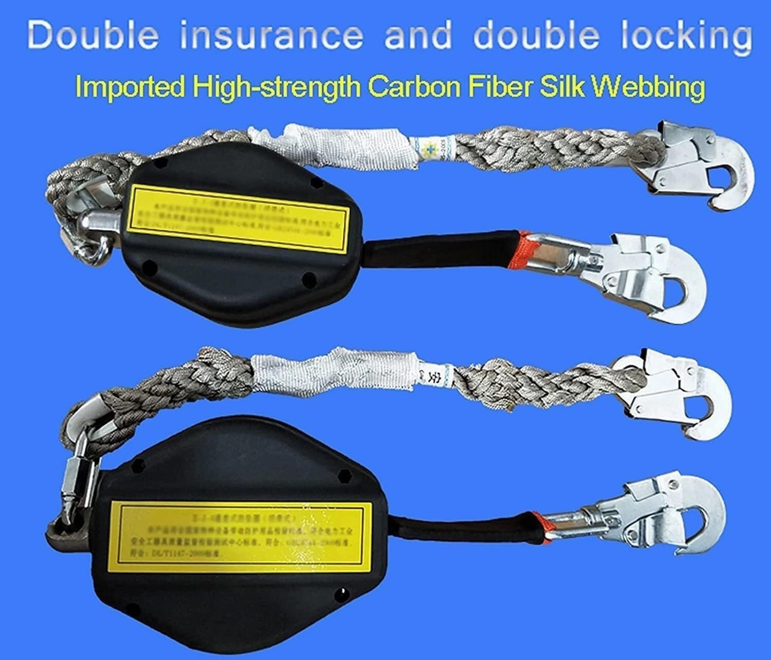 High-Altitude Fall Arrester Block Inertia Reel, Self-Retracting Lifeline Portable Lanyard for Roofing & Construction, Personal Protection Device (10M)