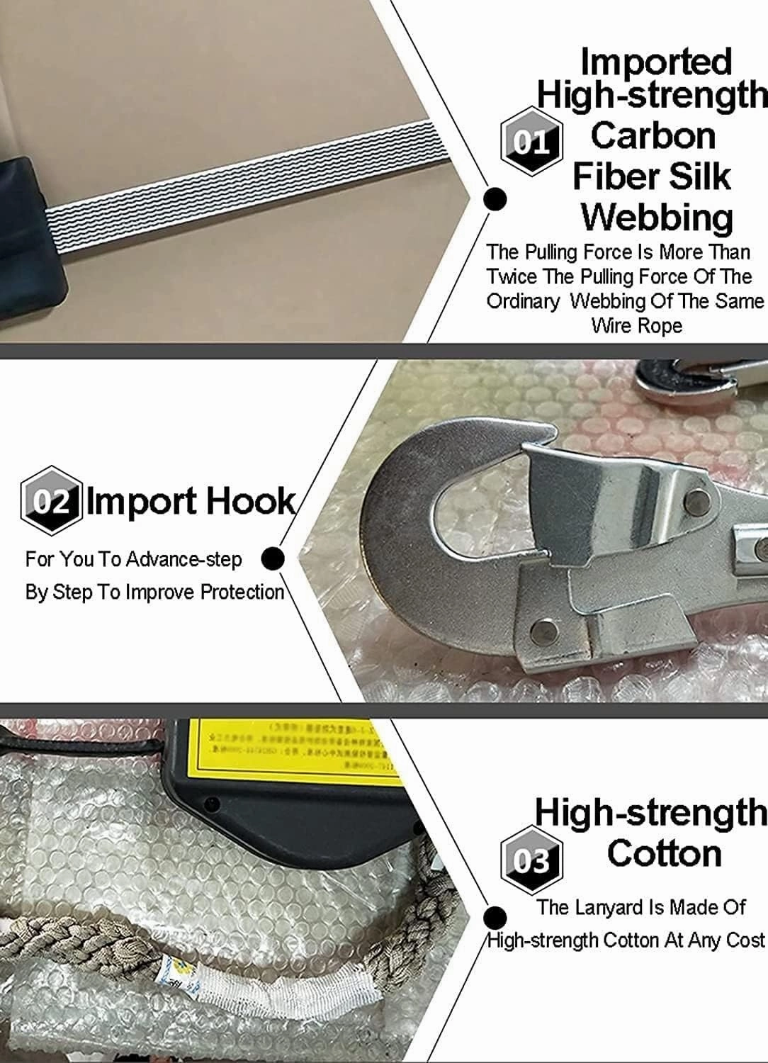 High-Altitude Fall Arrester Block Inertia Reel, Self-Retracting Lifeline Portable Lanyard for Roofing & Construction, Personal Protection Device (10M)