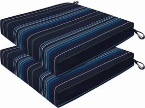 Honeycomb Outdoor Cushion Set 20" x 20", Sunbrella Stanton Lagoon Dining Patio Cushions