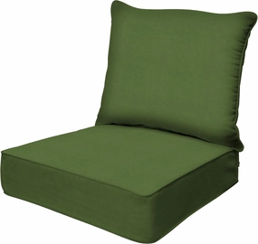 Honeycomb Outdoor Deep Seat, 24" W x 23" D, Textured Solid Artichoke Green Outdoor Chair Cushion