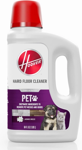 Hoover Pet Hard Floor Cleaner, Concentrated Pet Cleaning Solution for Hard Floor Machines, 64 fl oz Formula, White AH31451