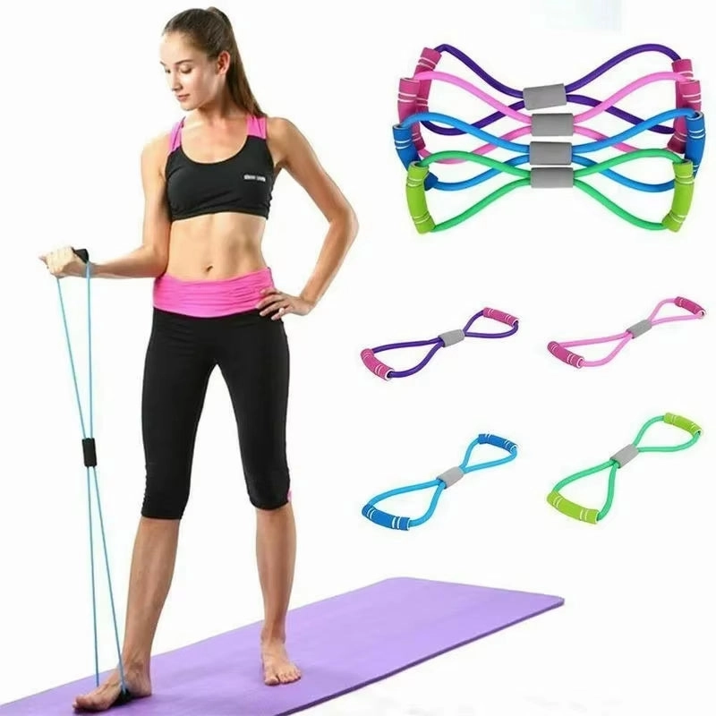 Hot Yoga Fitness Resistance Chest Expander Rope - Elastic Bands for Sports Exercise